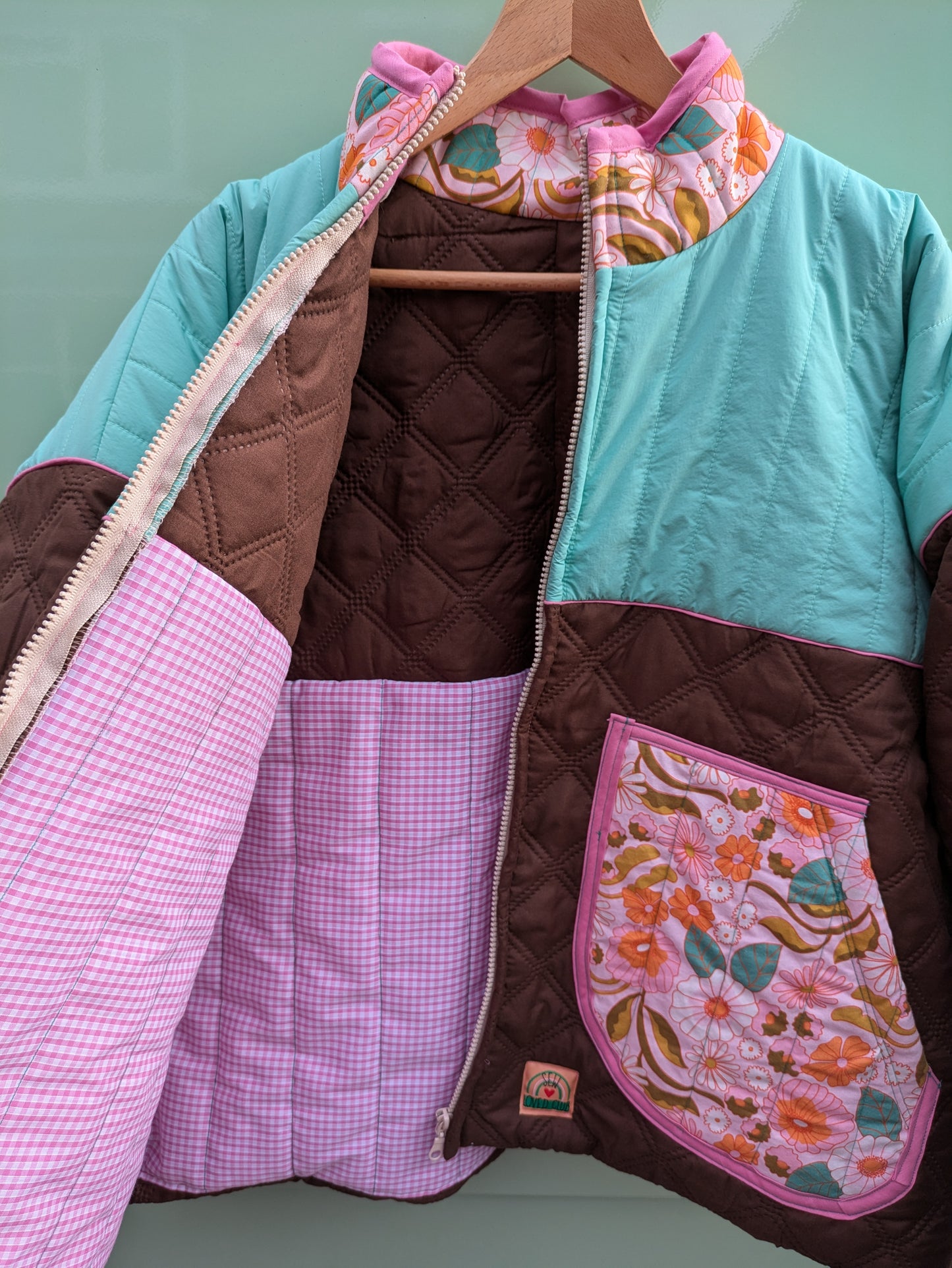 Quilted Retro Floral Oversized Jacket