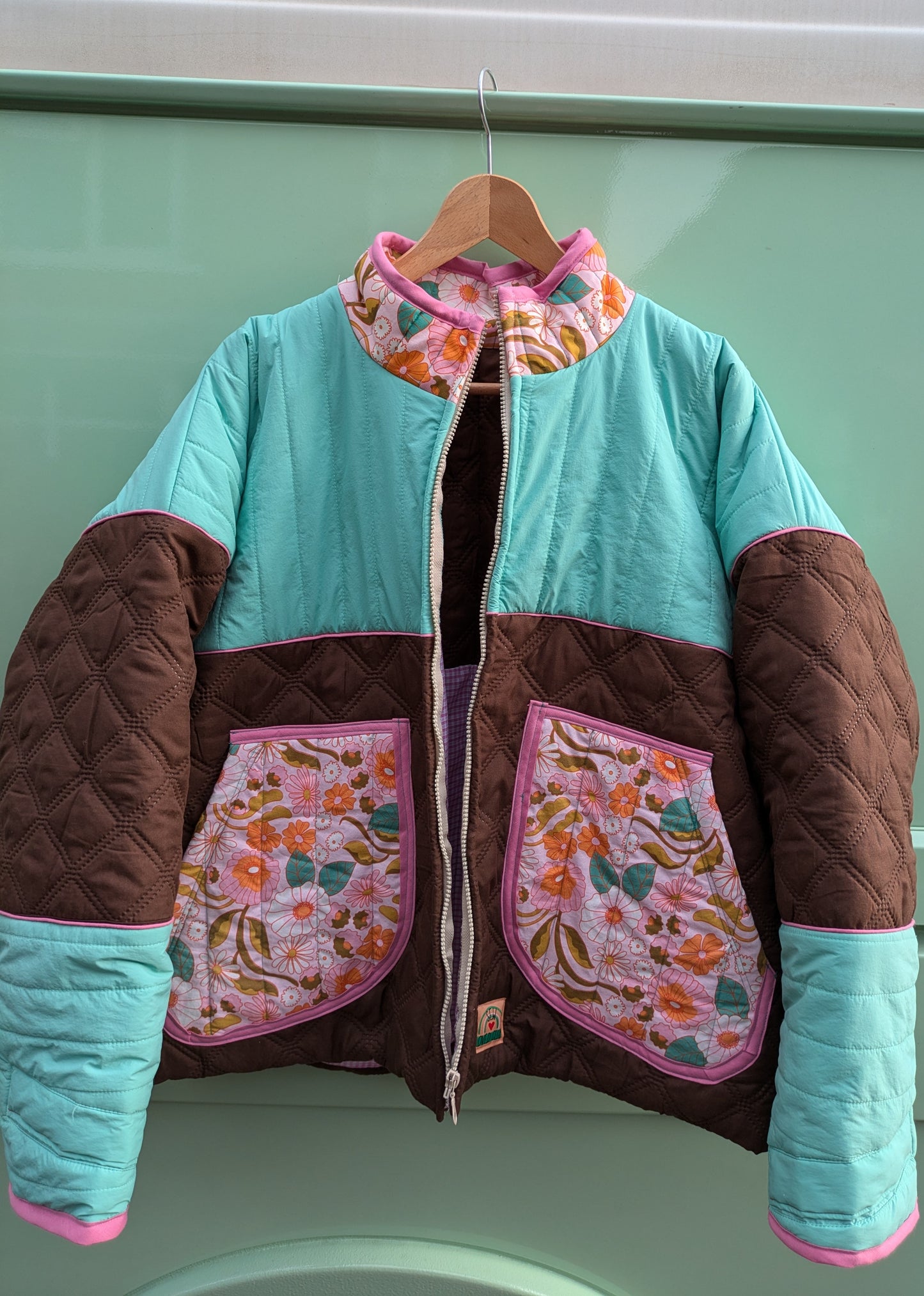 Quilted Retro Floral Oversized Jacket