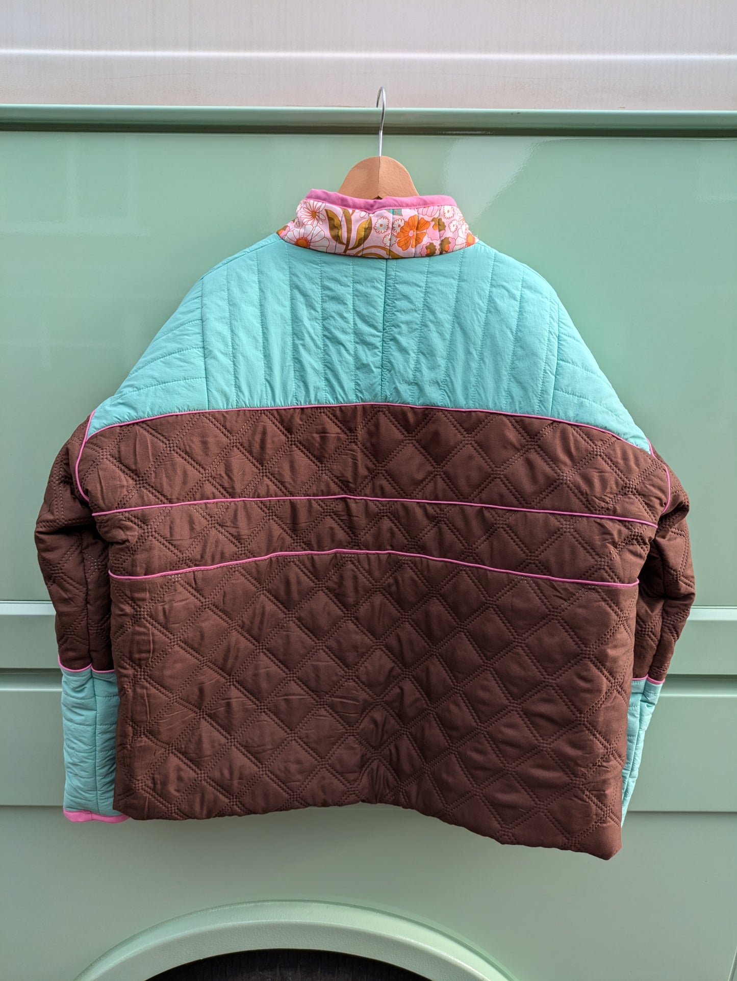 Quilted Retro Floral Oversized Jacket