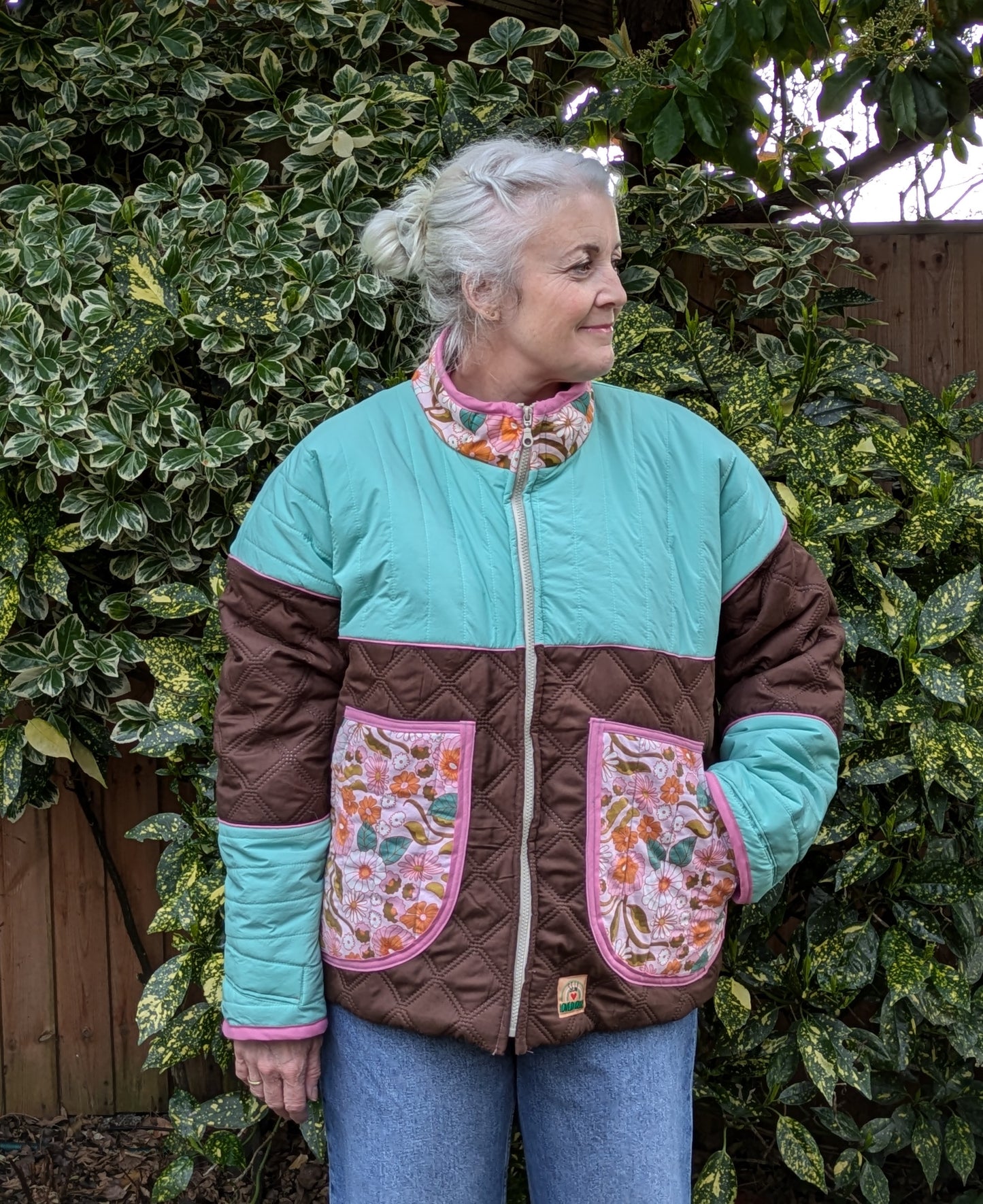 Quilted Retro Floral Oversized Jacket