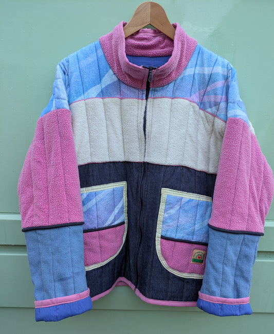 Patchwork Blue and Pink Jacket